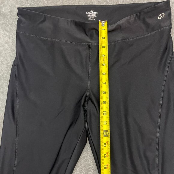 Women's SPALDING Yoga Active Leggings High Waist Plus Size 2XL Black GRAY - Picture 5 of 10